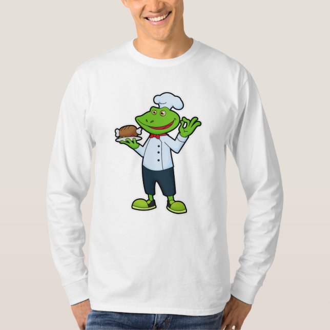 Frog as Cook with Serving plate & Chicken T-Shirt (Front)