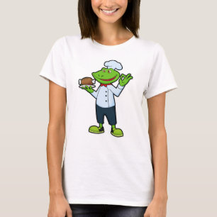 Frog as Cook with Serving plate & Chicken T-Shirt