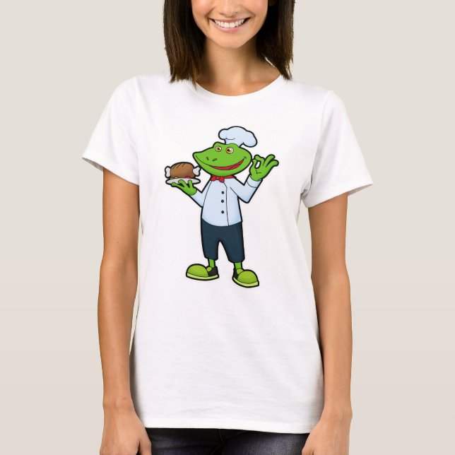 Frog as Cook with Serving plate & Chicken T-Shirt (Front)