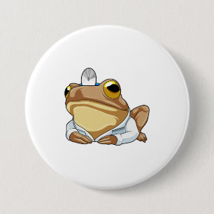 Frog as Doctor with Doctor's coat 7.5 Cm Round Badge
