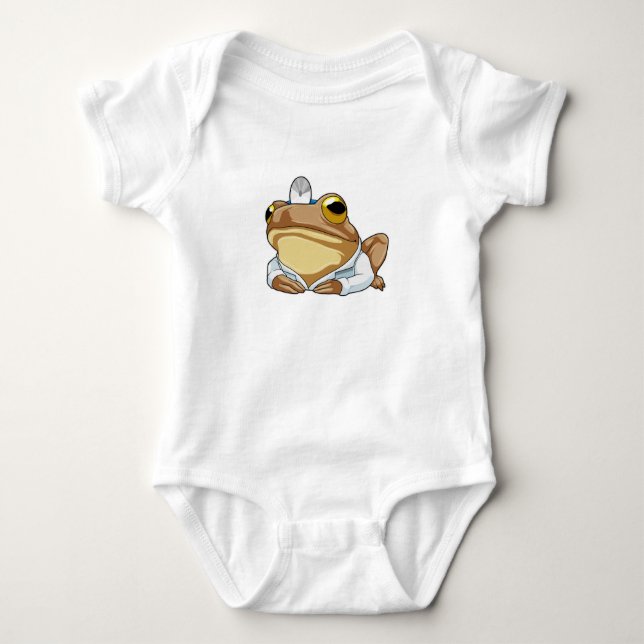 Frog as Doctor with Doctor's coat Baby Bodysuit (Front)