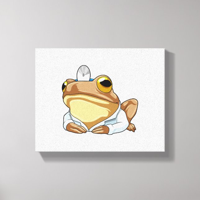 Frog as Doctor with Doctor's coat Canvas Print (Front)