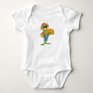 Frog as Farmer with Straw Baby Bodysuit