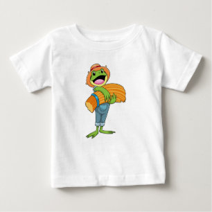Frog as Farmer with Straw Baby T-Shirt