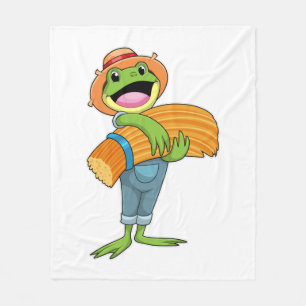 Frog as Farmer with Straw Fleece Blanket