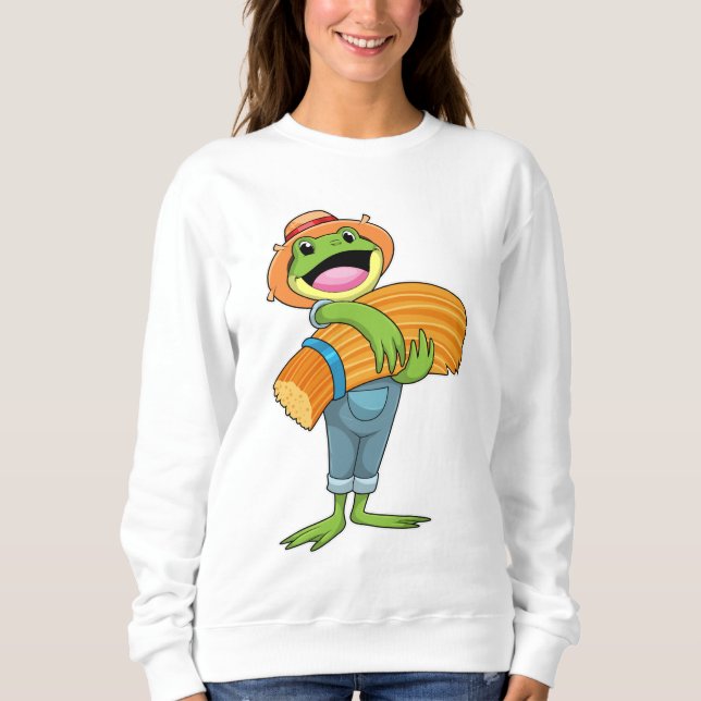 Frog as Farmer with Straw Sweatshirt (Front)