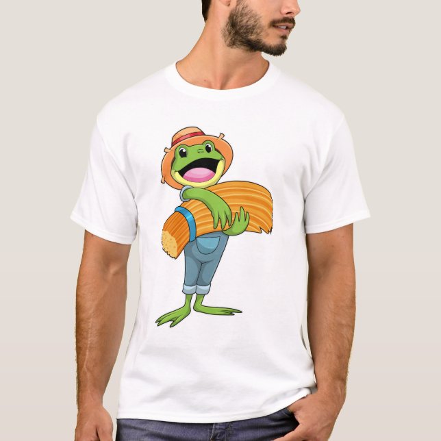 Frog as Farmer with Straw T-Shirt (Front)