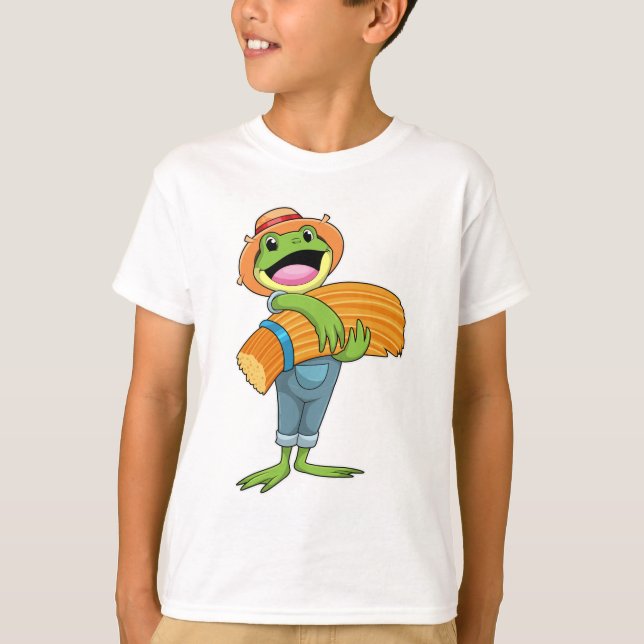 Frog as Farmer with Straw T-Shirt (Front)