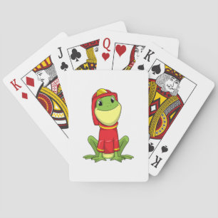 Frog as Firefighter with Helmet Playing Cards