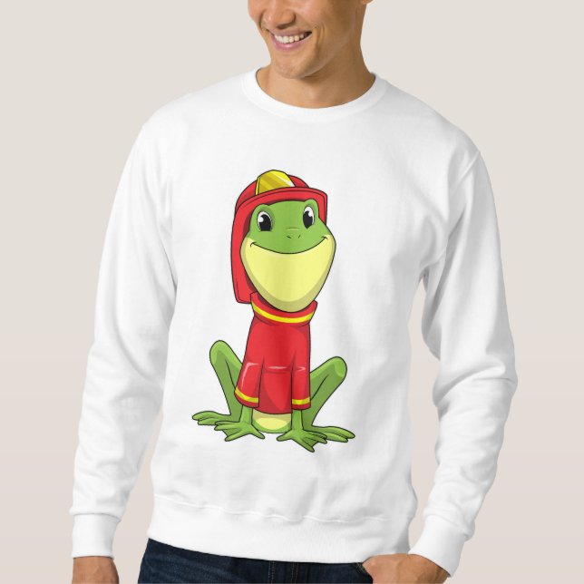 Frog as Firefighter with Helmet Sweatshirt (Front)