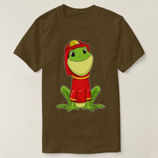 Frog as Firefighter with Helmet T-Shirt (Design Front)
