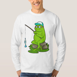 Frog as Fisher with Fishing rod & Fish T-Shirt