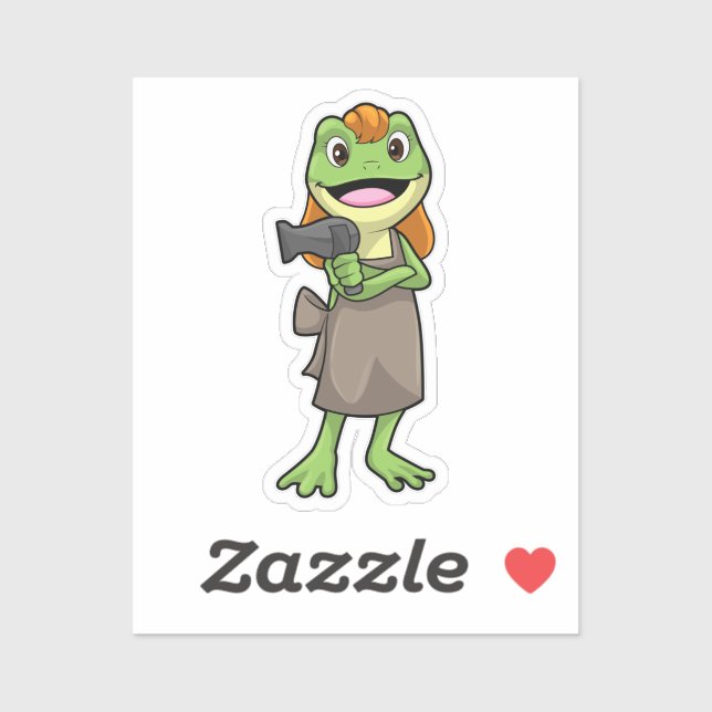 Frog as Hairdresser with Hairdryer (Sheet)