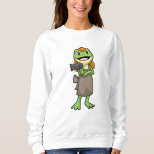 Frog as Hairdresser with Hairdryer Sweatshirt