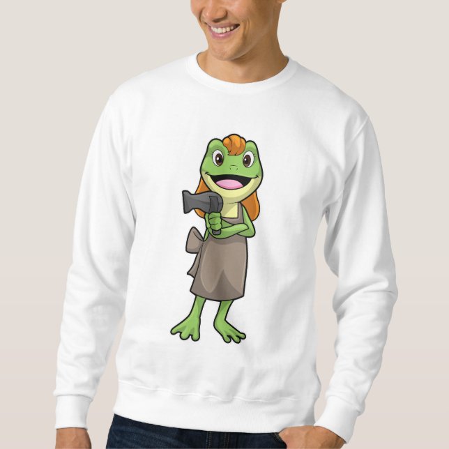 Frog as Hairdresser with Hairdryer Sweatshirt (Front)