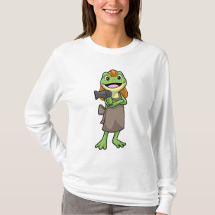 Frog as Hairdresser with Hairdryer T-Shirt