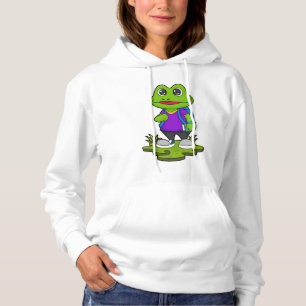 Frog as Hiker with Backpack Hoodie