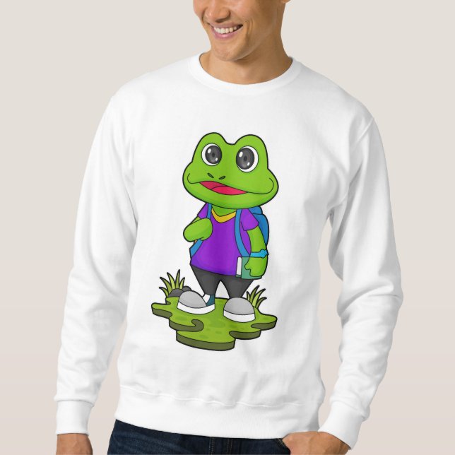 Frog as Hiker with Backpack Sweatshirt (Front)
