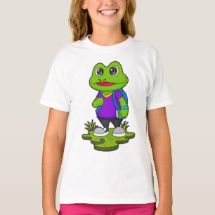 Frog as Hiker with Backpack T-Shirt