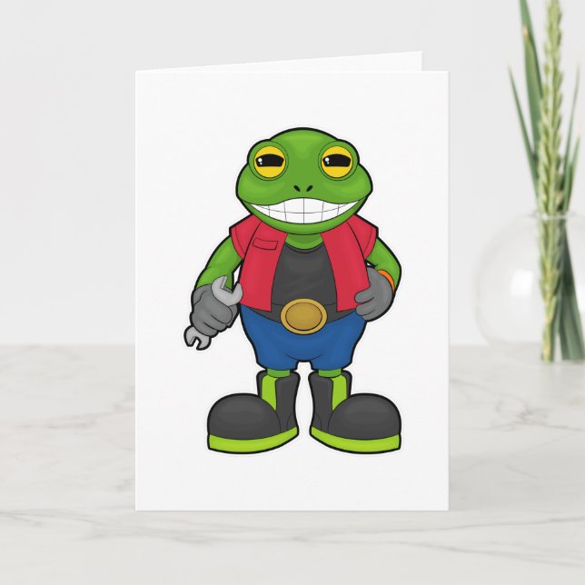 Frog as Mechanic with Spanner Card (Front)