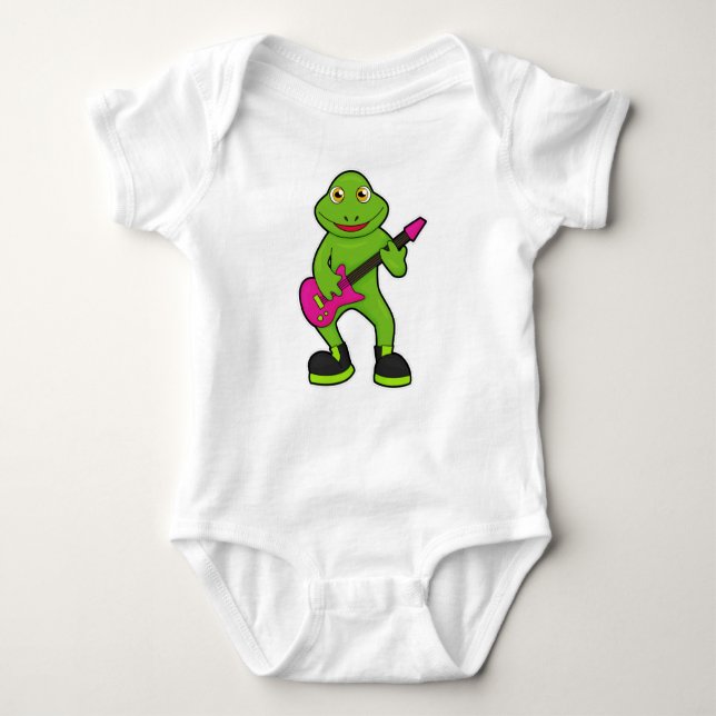 Frog as Musician with Guitar Baby Bodysuit (Front)