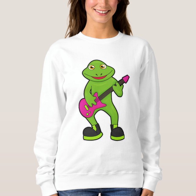 Frog as Musician with Guitar Sweatshirt (Front)