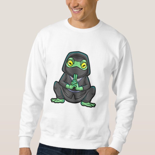 Frog as Ninja in black Sweatshirt (Front)