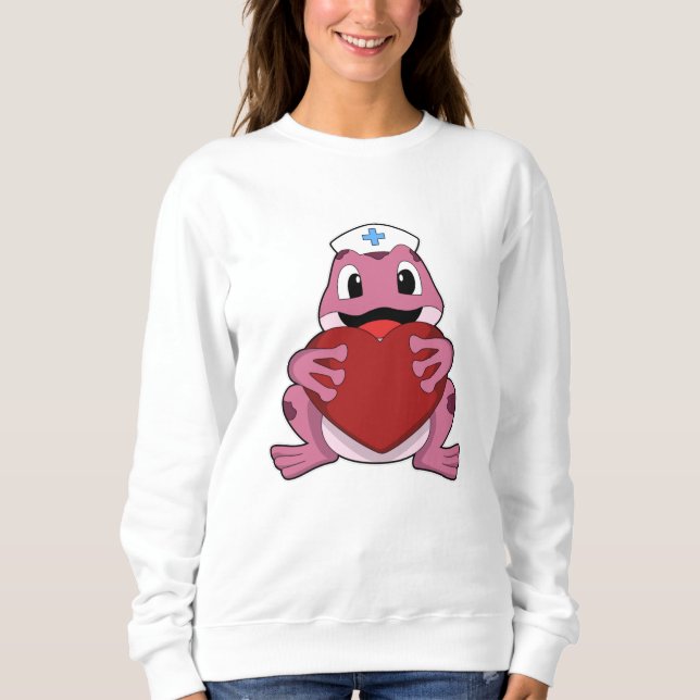 Frog as Nurse with Heart Sweatshirt (Front)