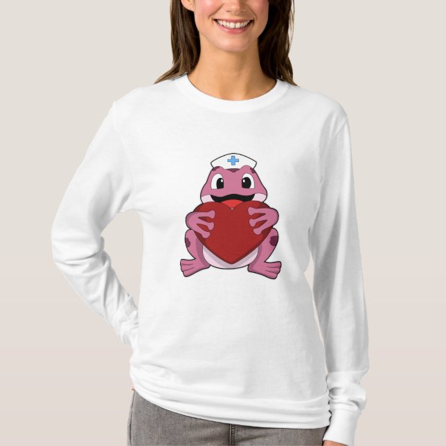 Frog as Nurse with Heart T-Shirt (Front)