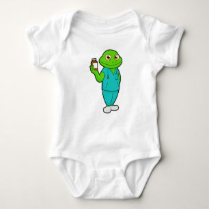 Frog as Nurse with Medicine & Stethoscope Baby Bodysuit
