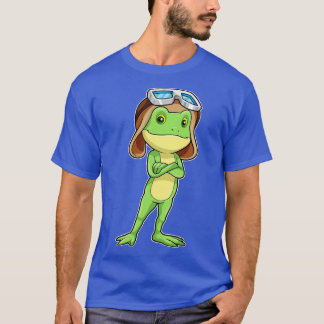 Frog as Pilot with Hat Glasses T-Shirt
