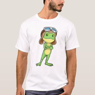 Frog as Pilot with Hat & Glasses T-Shirt