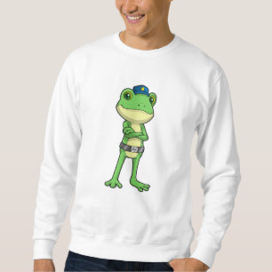 Frog as Police officer with Police hat Sweatshirt