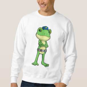 Frog as Police officer with Police hat Sweatshirt
