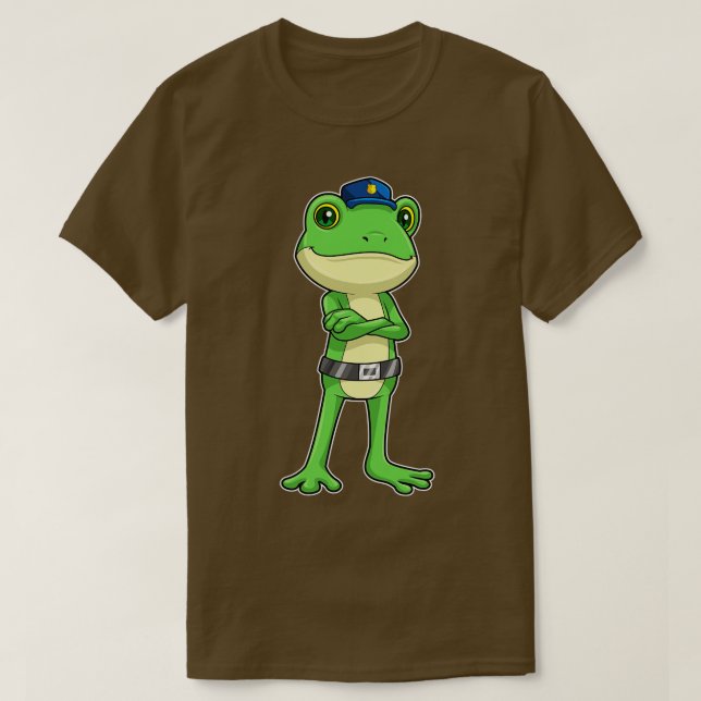 Frog as Police officer with Police hat T-Shirt (Design Front)