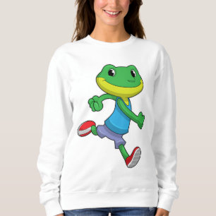 Frog as Runner at Running Sweatshirt