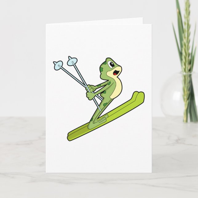 Frog as Ski jumper with Ski.PNG Card (Front)