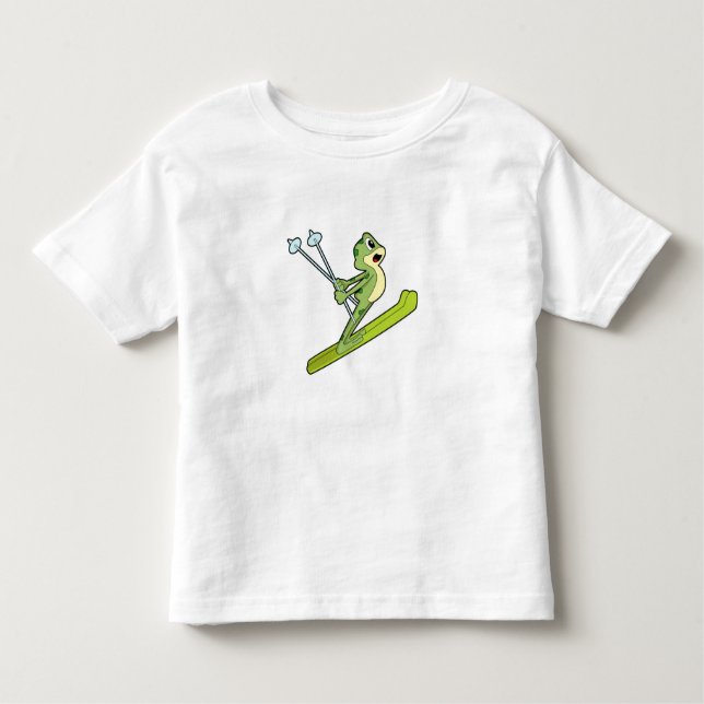 Frog as Ski jumper with Ski.PNG Toddler T-Shirt (Front)
