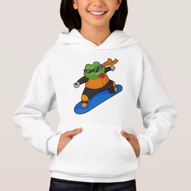 Frog as Snowobarder with Snowboard (Front)
