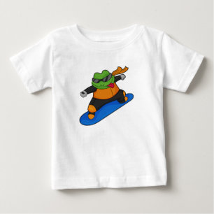 Frog as Snowobarder with Snowboard Baby T-Shirt