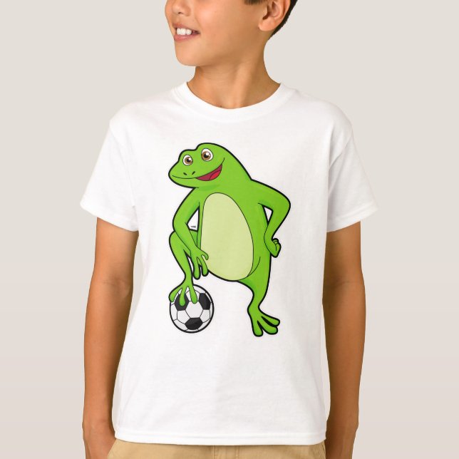 Frog as Soccer player with Soccer ball T-Shirt (Front)