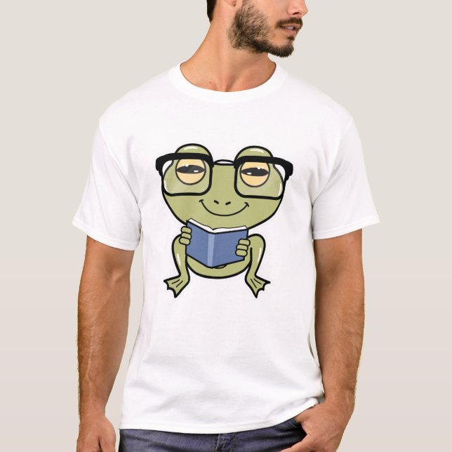 Frog as Student with Book T-Shirt (Front)