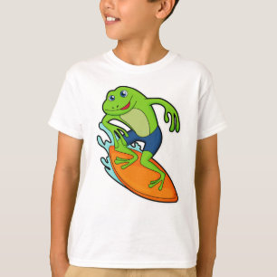 Frog as Surfer with Surfboard T-Shirt