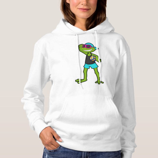 Frog as Volleyball player with Volleyball Hoodie (Front)