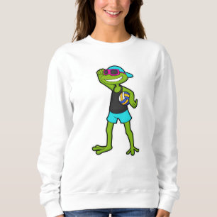 Frog as Volleyball player with Volleyball Sweatshirt