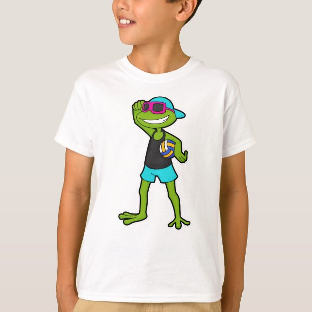 Frog as Volleyball player with Volleyball T-Shirt (Front)