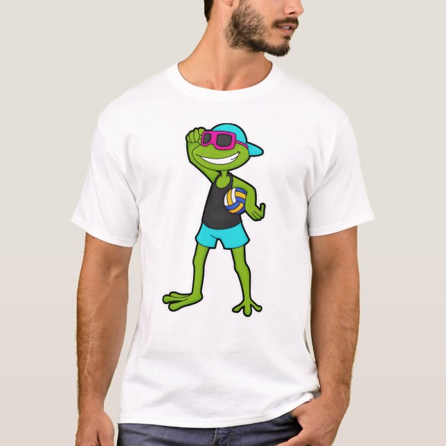 Frog as Volleyball player with Volleyball T-Shirt (Front)