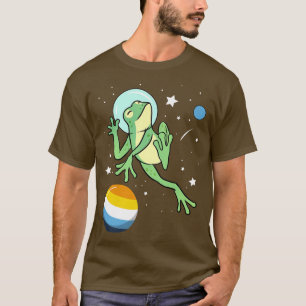 Frog Astronaut Aroace Pride T-Shirt
