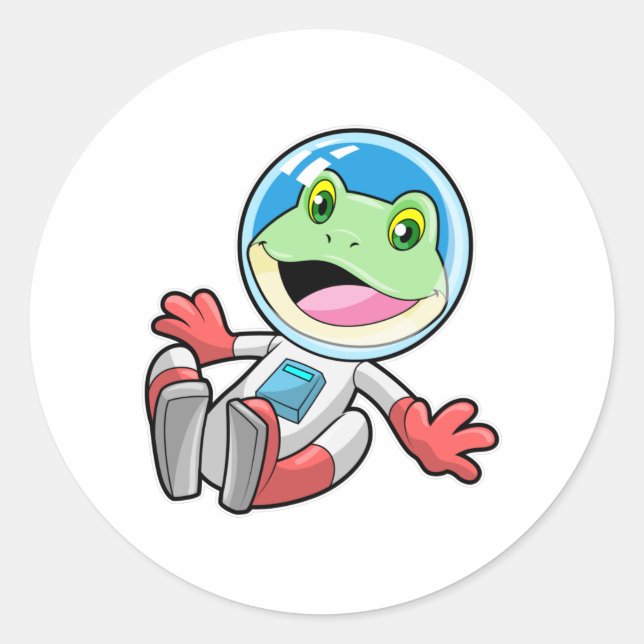 Frog Astronaut Costume Space Classic Round Sticker (Front)