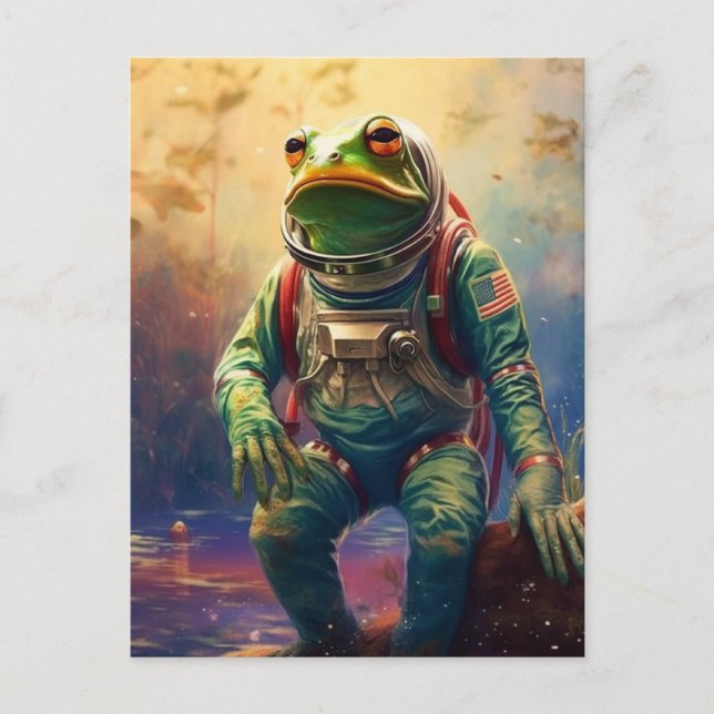 Frog Astronaut Postcard (Front)
